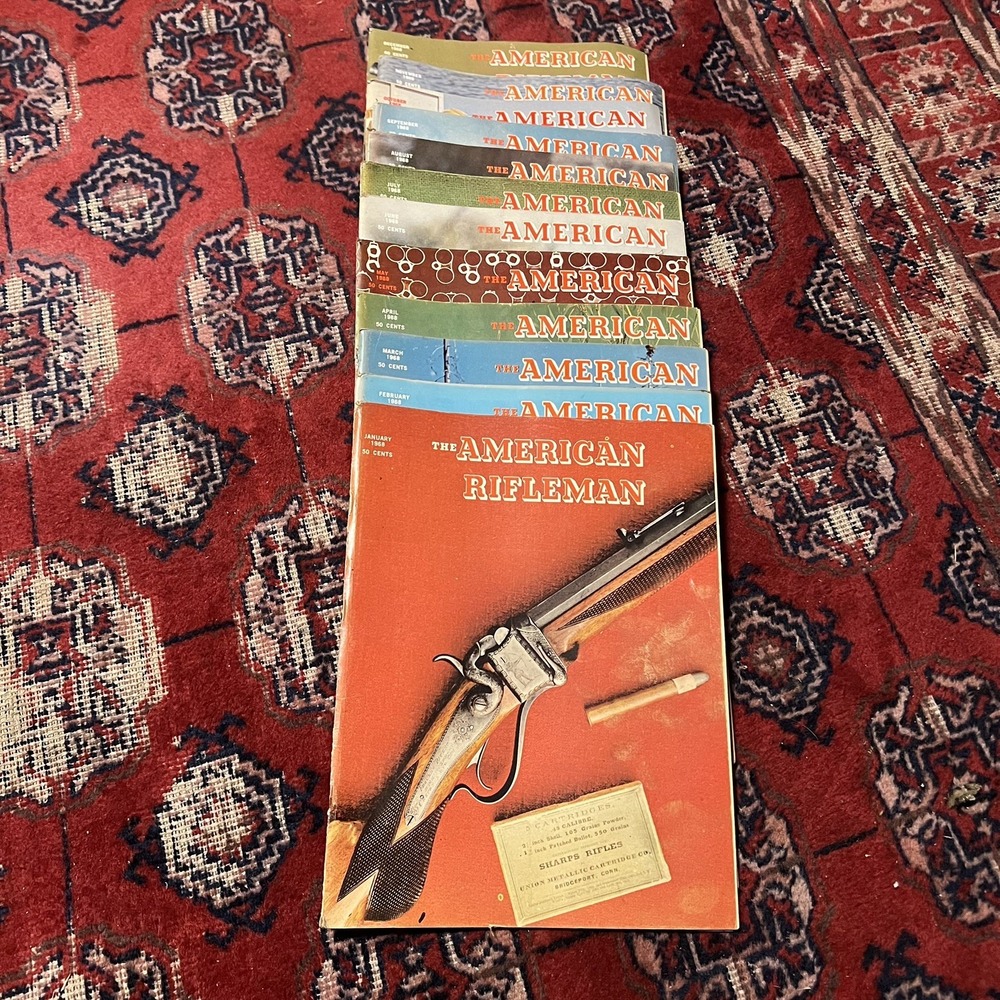 American Rifleman Magazine Lot – Complete Year 1968 – 12 Issues – Vintage NRA